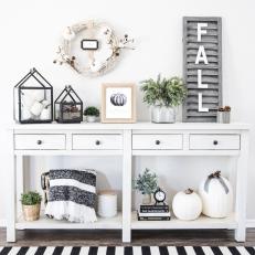 A Black and White Fall Side Table
