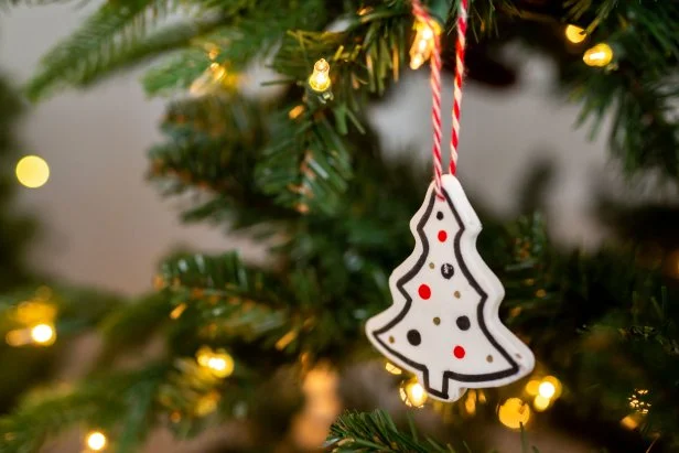 Dough Tree Ornament Hanging in Tree 