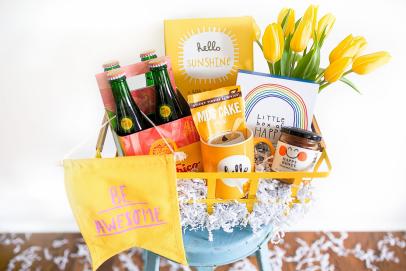 Get Well Soon Yellow Themed Sunshine Gift Basket  Powers Handmade Gifts