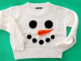 Sweater With Felt Snowman Face 
