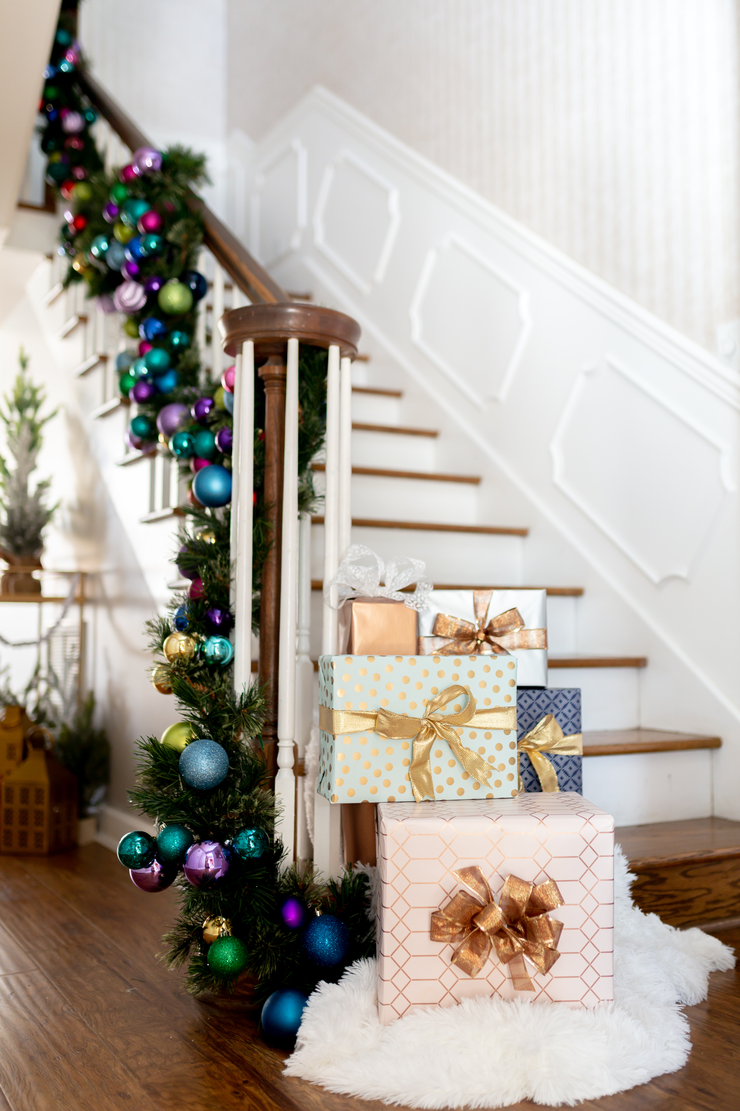 Christmas Tree Hanging Decorations Wall Handmade Knitted Teddy Xmas Gift Box Set 