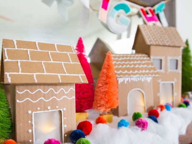 How to Make a Cardboard Gingerbread Village | HGTV