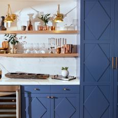 Bar With Blue Cabinets