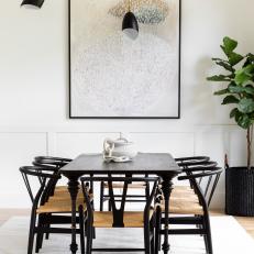 Contemporary Dining Room With Wishbone Chairs