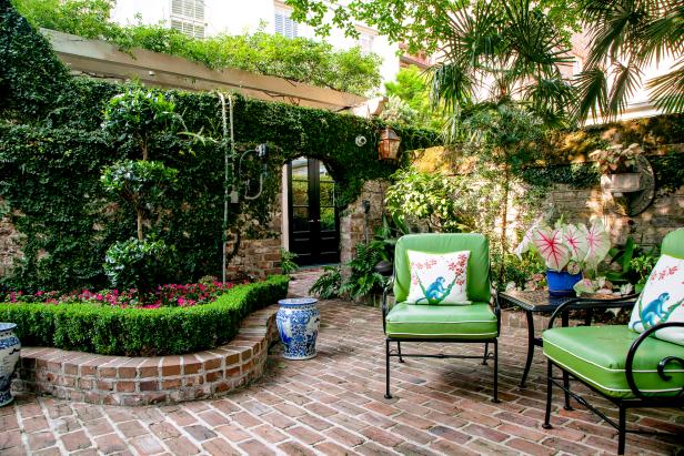 Conception de paysage de Charleston pour petit patio