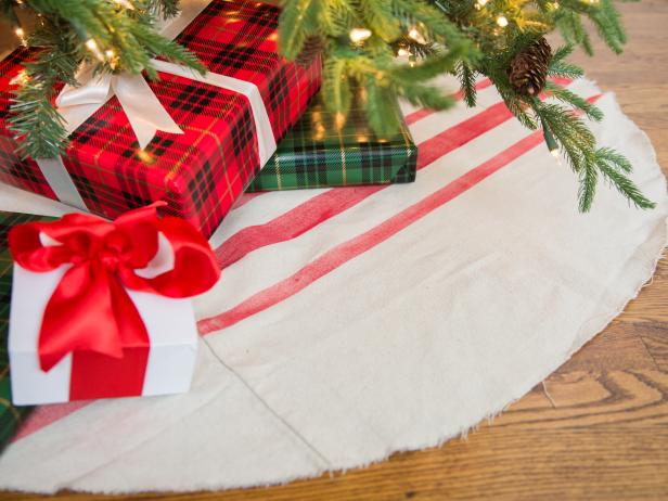 Cheap DIY Drop Cloth Christmas Tree Skirts | HGTV