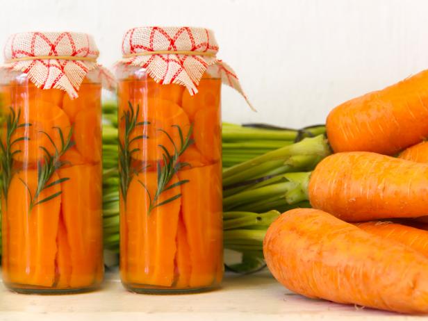Jars of Preserved Carrots