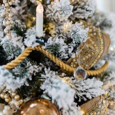 Gold Christmas Tree With Crystal Ornament