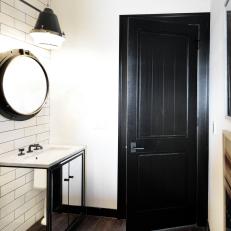 Guest Bathroom With Black Door