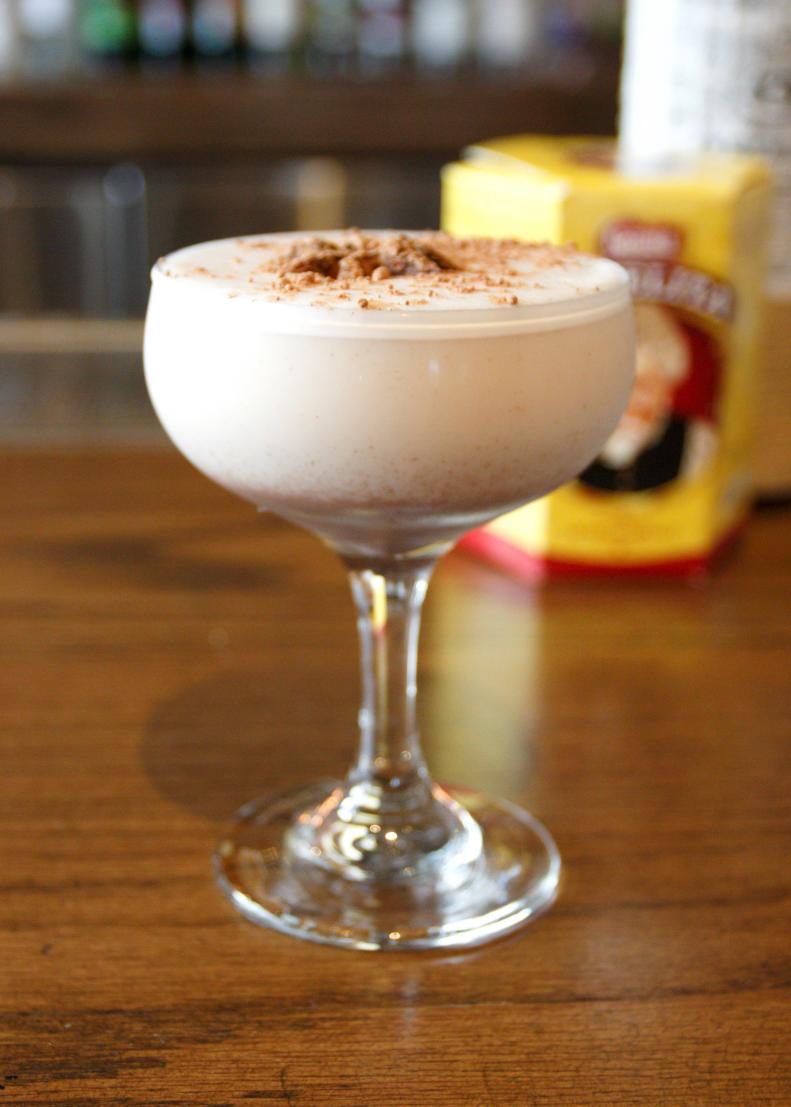 A deliciously Mexican spin on a classic milk punch, Abuelita’s Milk Punch at Houston's La Lucha celebrates the flavors of Mexican hot chocolate but is served cold for easier sipping.
