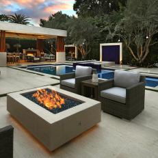 Modern Patio With Fire Pit