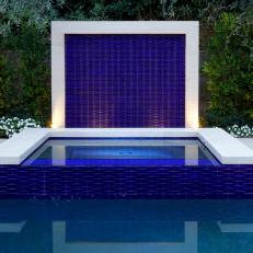 Modern Hot Tub With Blue Backdrop