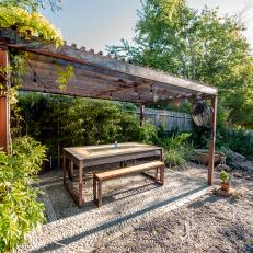 Zen Garden With Cedar Pergola