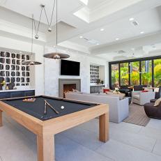 Contemporary Cabana With Pool Table