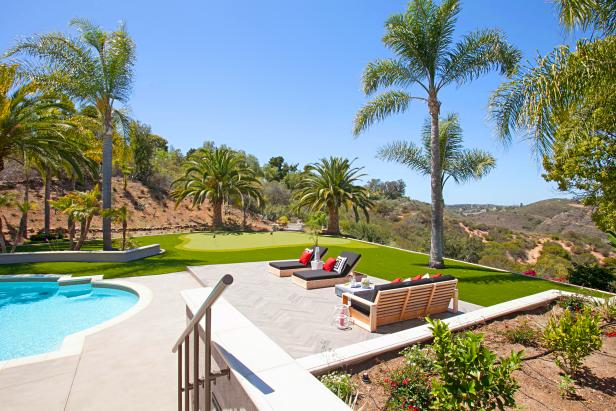 Backyard With Pool And Palm Trees Hgtv