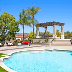 Luxury Backyard With Pool and Pergola
