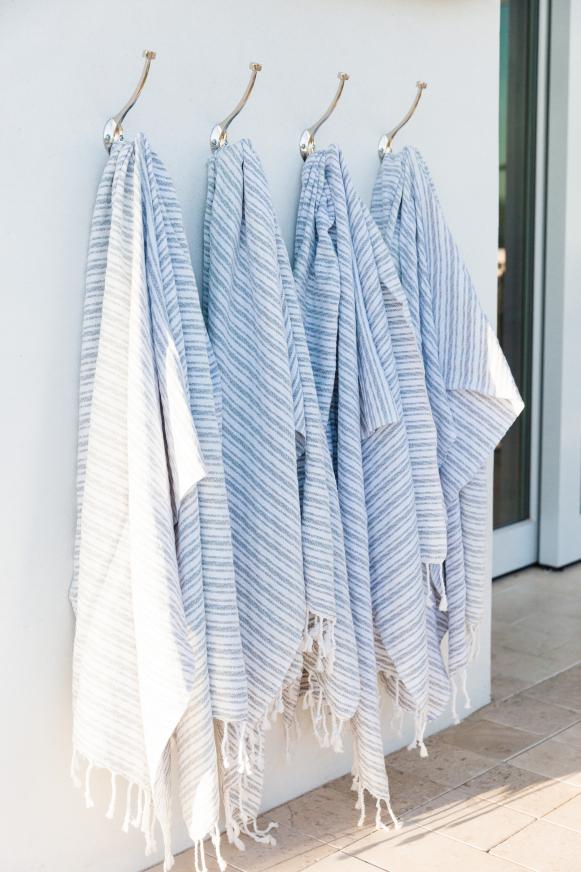 Hooks and Striped Towels