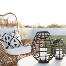 Outdoor Chair With Woven Lanterns