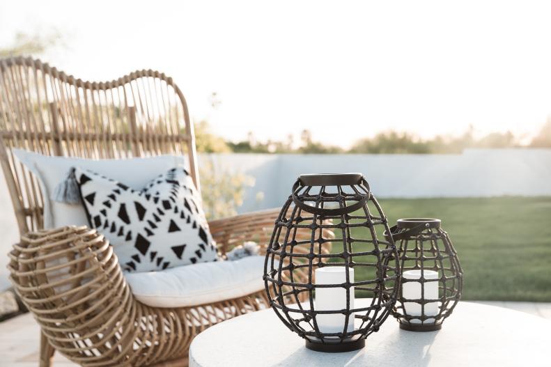 Outdoor Chair and Lanterns