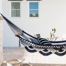 Black and White Hammock and Baskets