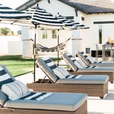 Lounge Chairs With Striped Towels