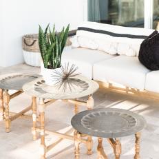 Neutral Patio With Mediterranean Coffee Tables