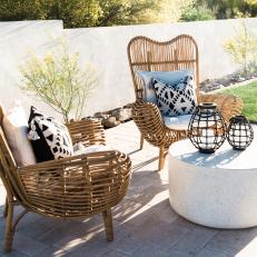 Outdoor Armchairs and White Coffee Table