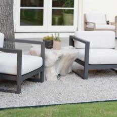 Gray Outdoor Armchairs and Gravel