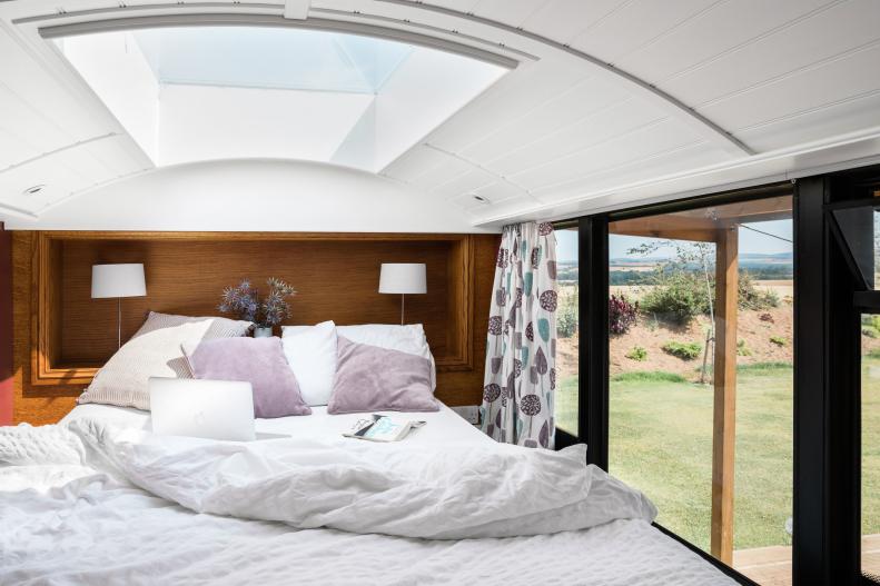 Sleeping Quarters With King-Sized Bed, Arched Ceiling and Great Views