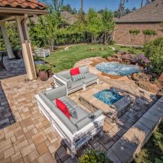 Backyard With In-Ground Hot Tub