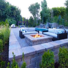 Outdoor Entertaining With A Fire Pit, Pool and Pergola
