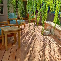 Outdoor Deck With Cushioned Chairs