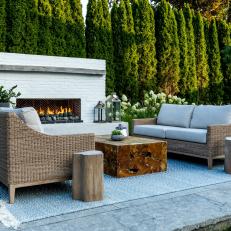 Outdoor Living Room With Fireplace