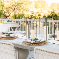 Outdoor Dining Table With Candles