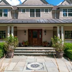 Traditional Home Front Entrance With Stone Pavers