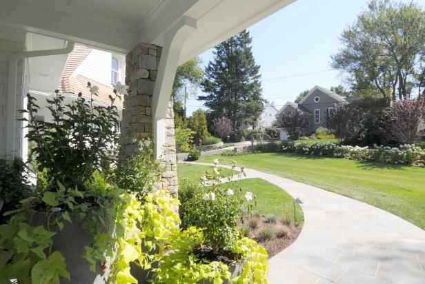 Front Entrance View Of Landscaped Yard | HGTV