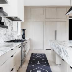Contemporary Kitchen With Natural Sisal Rug