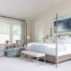 Master Bedroom in Pale Blue and White, Neutral