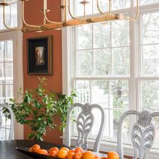 Family-Style Dining Room With Branched Chandelier
