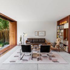 Modular Modern Living Room With Mahogany Door