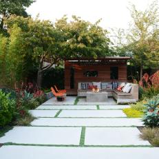 Backyard With Wood Pergola