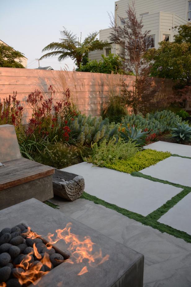 Modern Patio and Fire Pit | HGTV