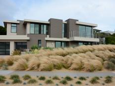 Golden Grasses and House Exterior