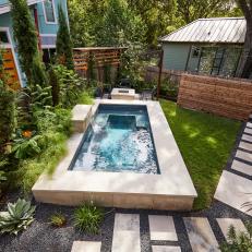 Backyard Aerial View With Plunge Pool