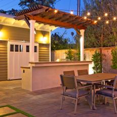 Outdoor Patio With Pergola-Covered Kitchen