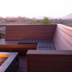 Angled Bench Seating With Fire Pit