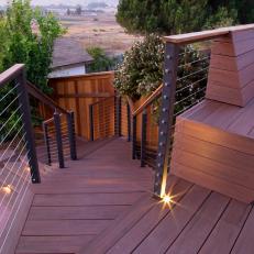 Deck Stairs And Angled Bench