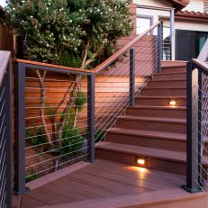 Outdoor Staircase With Cable Railing 