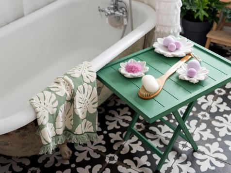 Cheap Meets Chic: Craft a Tub-Side Table for Your Bathroom
