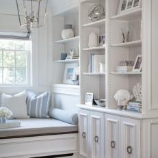 Contemporary White Reading Nook with Window Seat